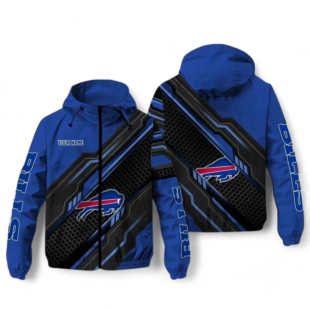Buffalo Bills NFL Windbreaker Jacket Custom Blue Fan Lifestyle Jacket