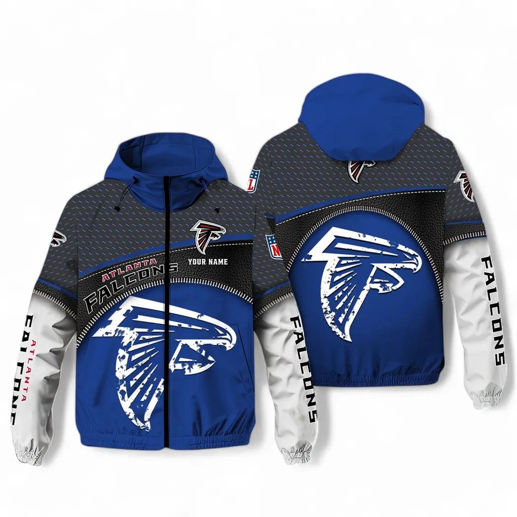Atlanta Falcons NFL Windbreaker Jacket Custom Blue Stylish Supporter Gear