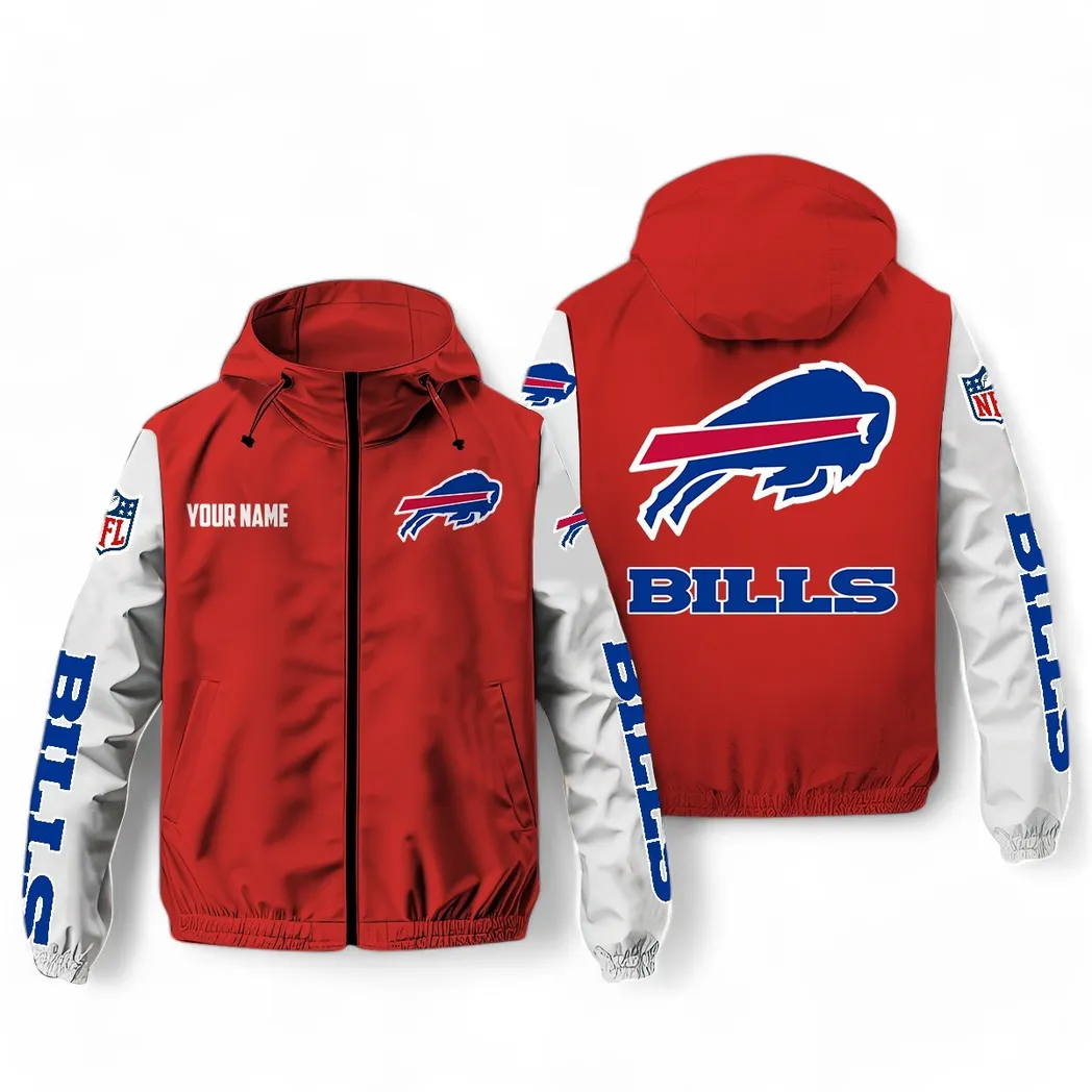 Buffalo Bills NFL Windbreaker Jacket Custom Red Cold Game Windbreaker