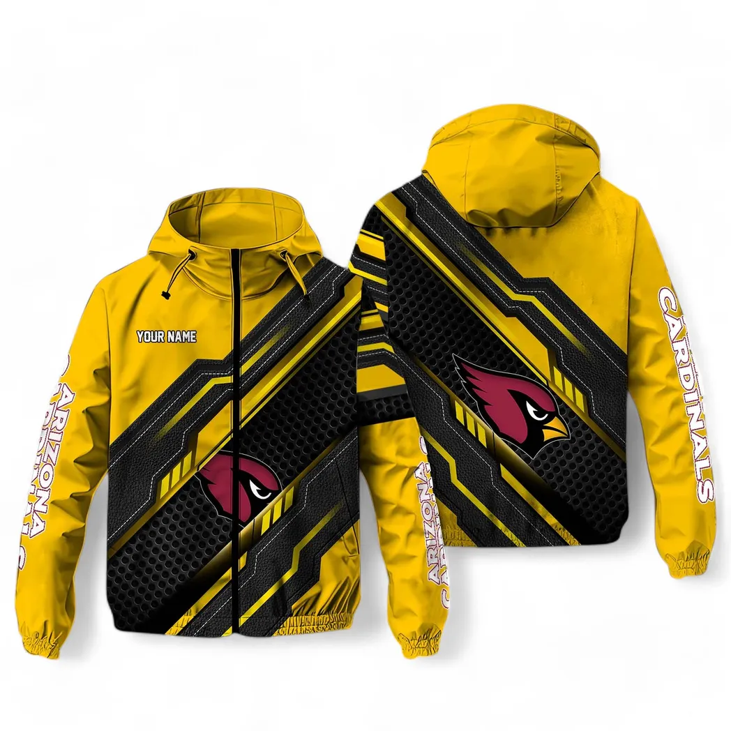 Arizona Cardinals NFL Windbreaker Jacket Custom Yellow Performance Fan Jacket