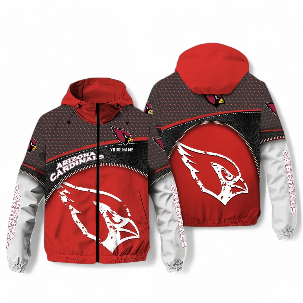 Arizona Cardinals NFL Windbreaker Jacket Custom Red Game Day Windbreaker Jacket
