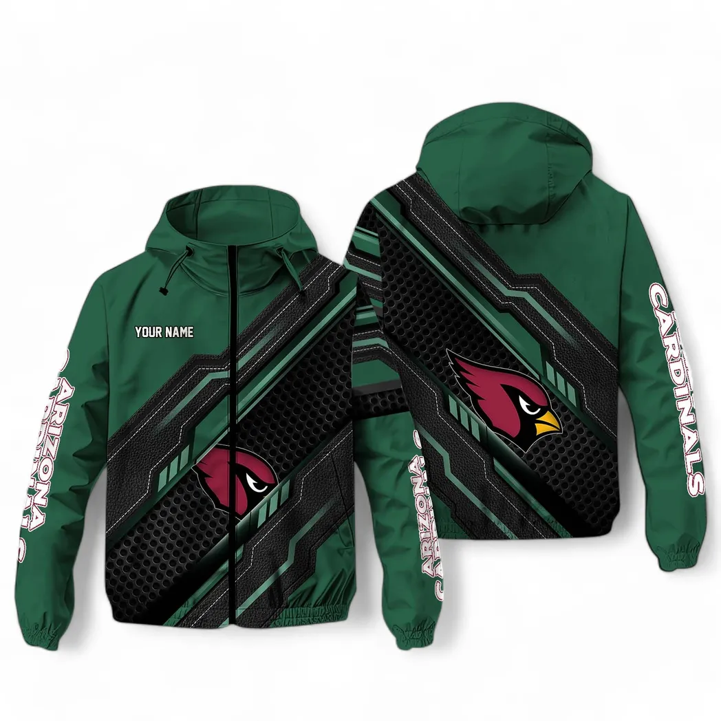 Arizona Cardinals NFL Windbreaker Jacket Custom Green Loyal Fan Windbreaker