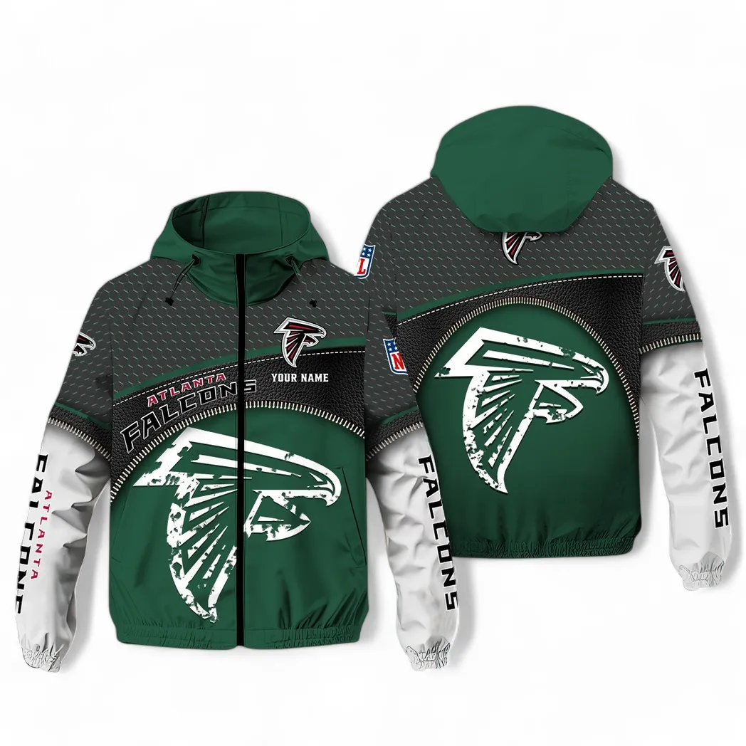 Atlanta Falcons NFL Windbreaker Jacket Custom Green Custom Fan Windbreaker