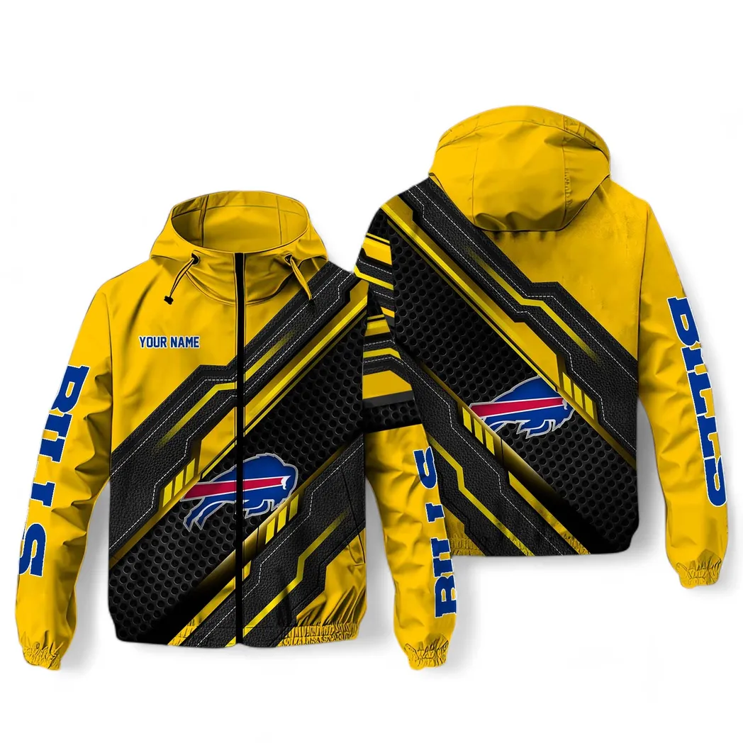 Buffalo Bills NFL Windbreaker Jacket Custom Yellow Fan Pride Jacket