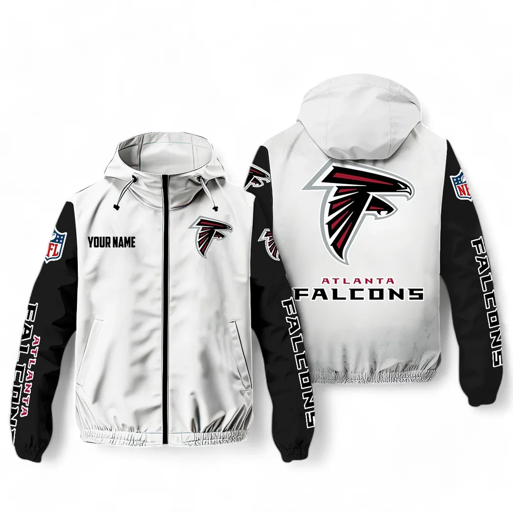 Atlanta Falcons NFL Windbreaker Jacket Custom White Active Fan Windbreaker