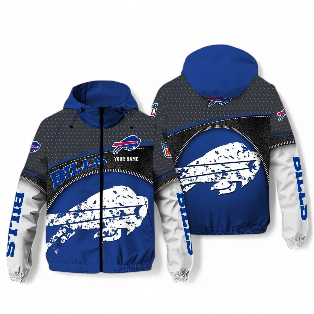 Buffalo Bills NFL Windbreaker Jacket Custom Blue Durable Supporter Jacket
