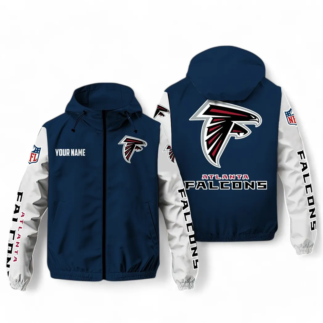 Atlanta Falcons NFL Windbreaker Jacket Custom Navy Durable Supporter Jacket