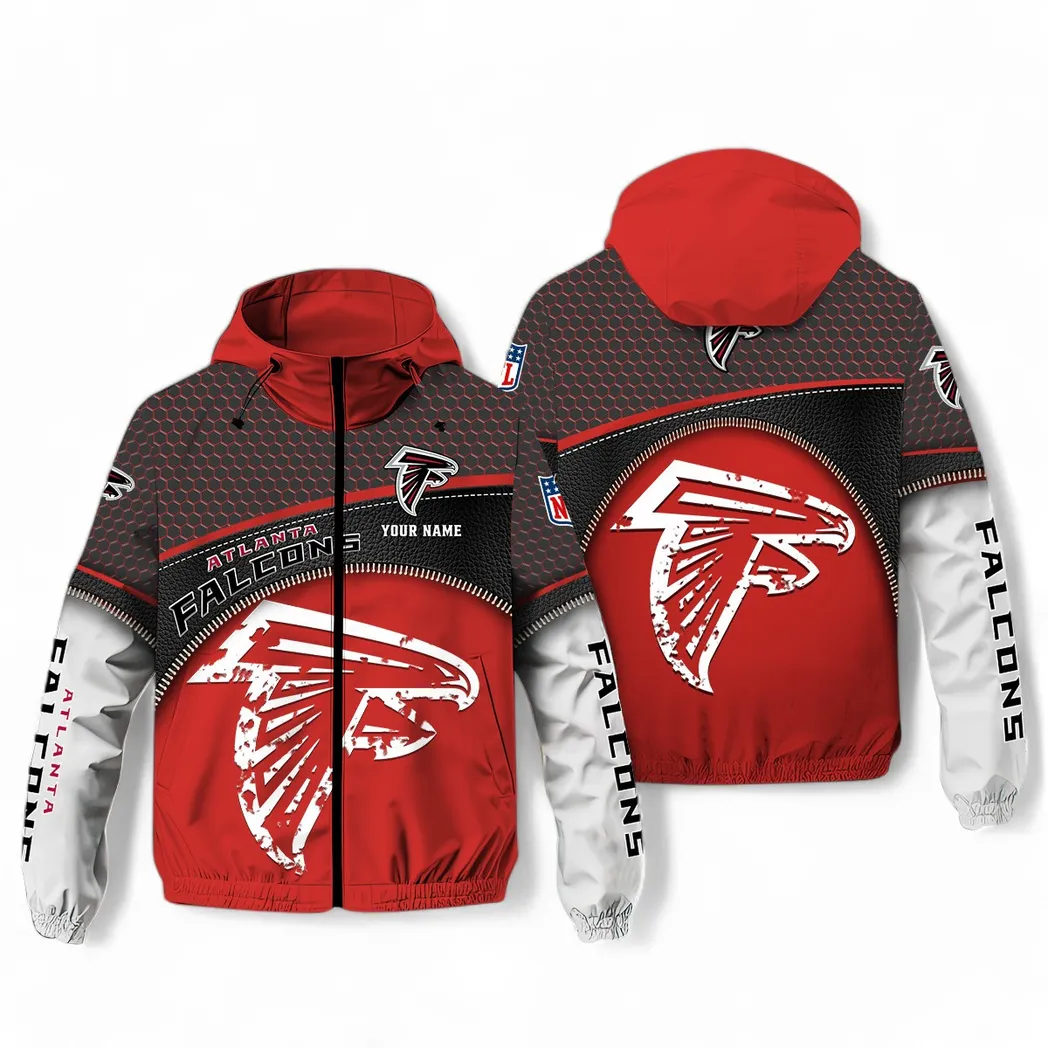 Atlanta Falcons NFL Windbreaker Jacket Custom Red Game Day Windbreaker Jacket