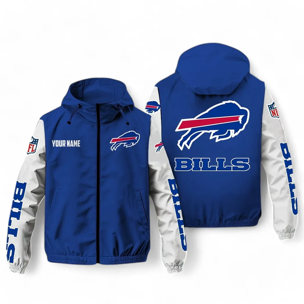 Buffalo Bills NFL Windbreaker Jacket Custom Blue Performance Fan Jacket