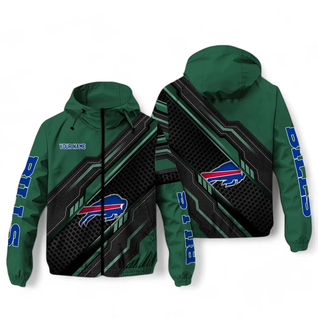 Buffalo Bills NFL Windbreaker Jacket Custom Green Rugged Sports Windbreaker