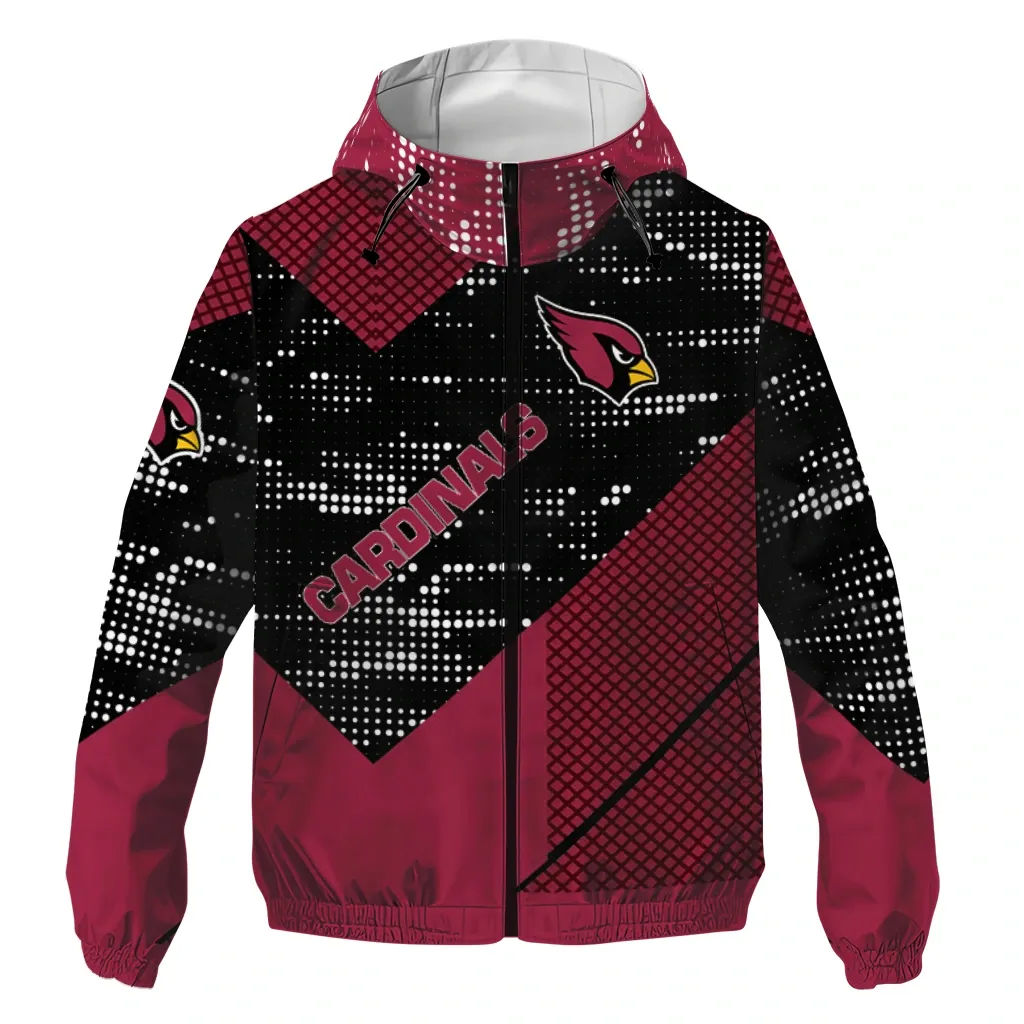 Arizona Cardinals NFL Windbreaker Jacket Weather-Proof Fan Gear For Sport Lovers