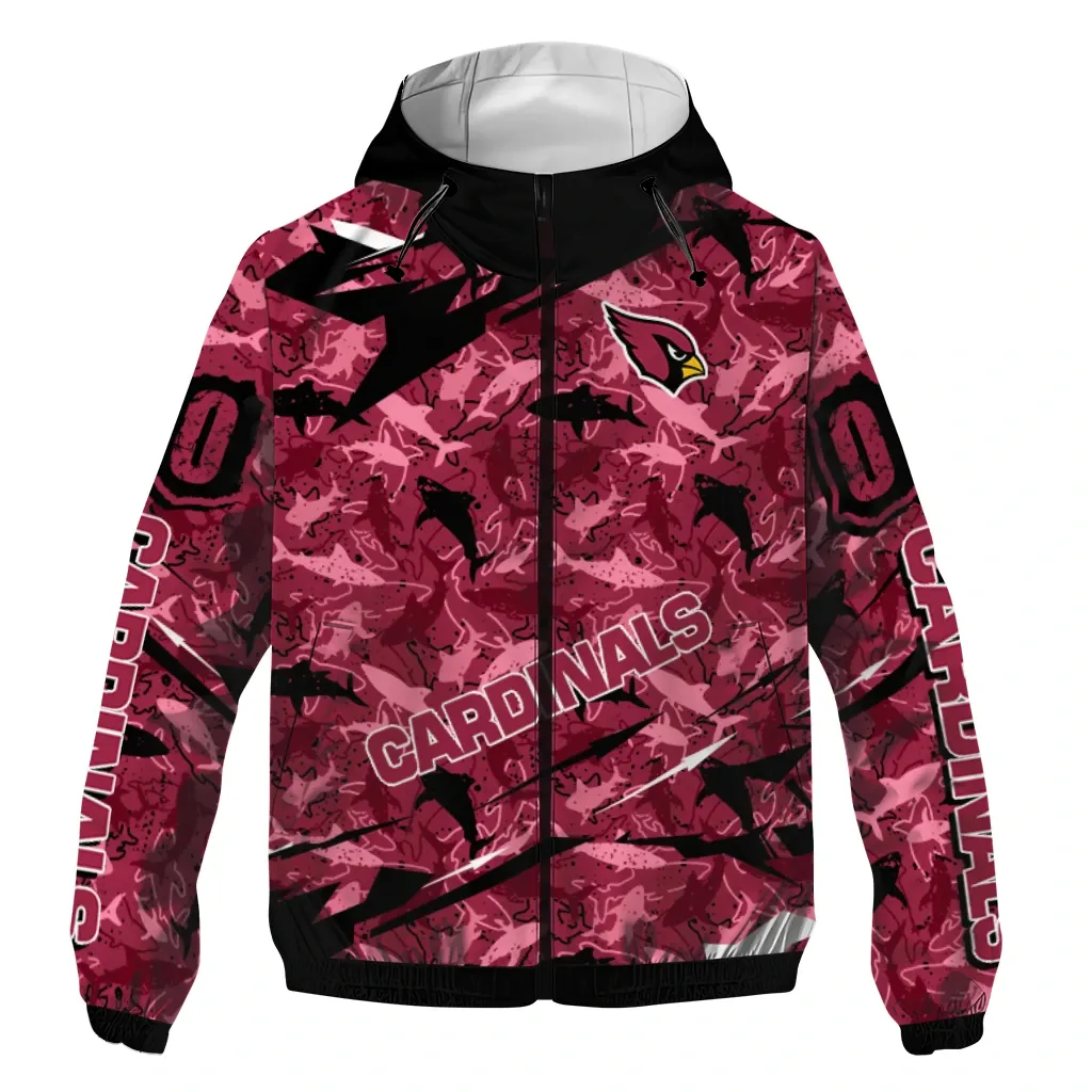 Arizona Cardinals NFL Windbreaker Jacket Dark Red Weather-Proof Fan Gear For Sport Lovers