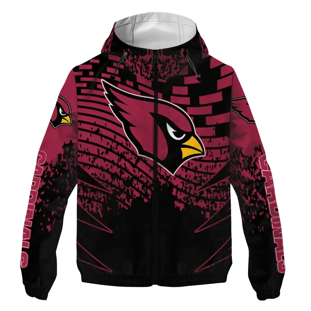 Arizona Cardinals NFL Windbreaker Jacket Loyal Fan Waterproof For Sport Lovers