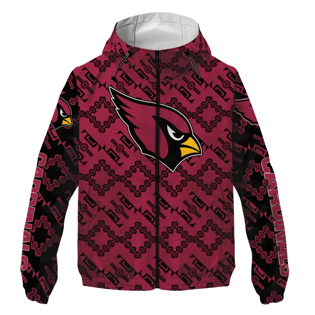 Arizona Cardinals NFL Windbreaker Jacket Dark Red Durable Supporter Jacket For Sport Lovers