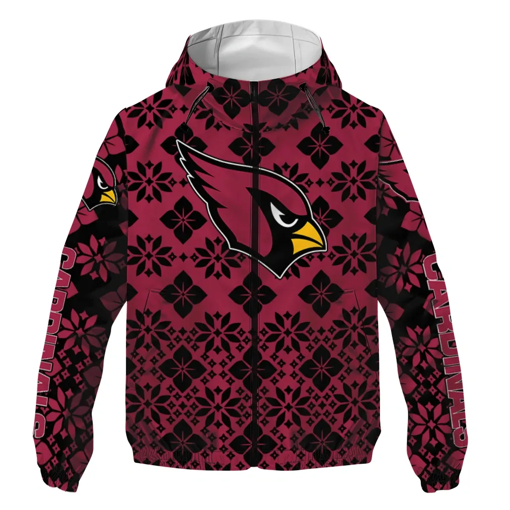 Arizona Cardinals NFL Windbreaker Jacket Classic Supporter Waterproof For Sport Lovers
