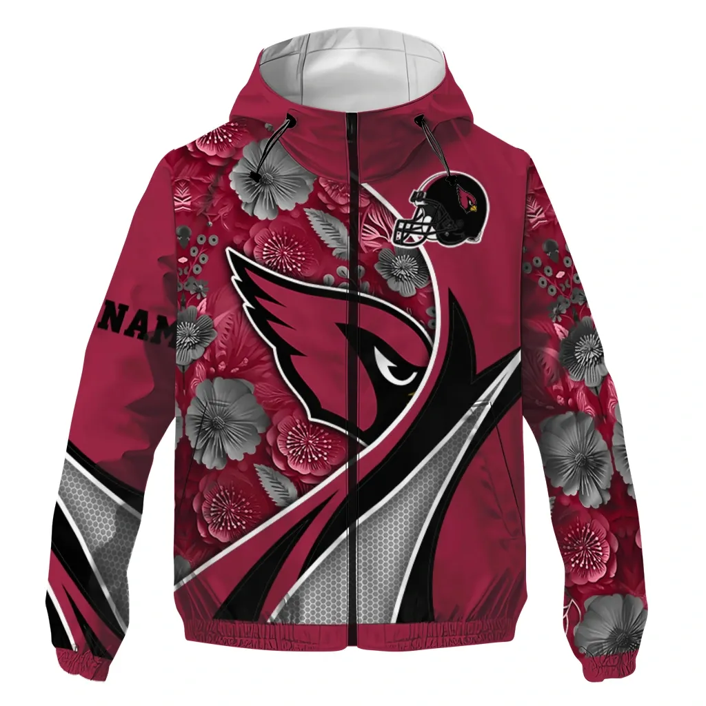 Arizona Cardinals NFL Windbreaker Jacket All-Weather Fan Waterproof For Sport Lovers