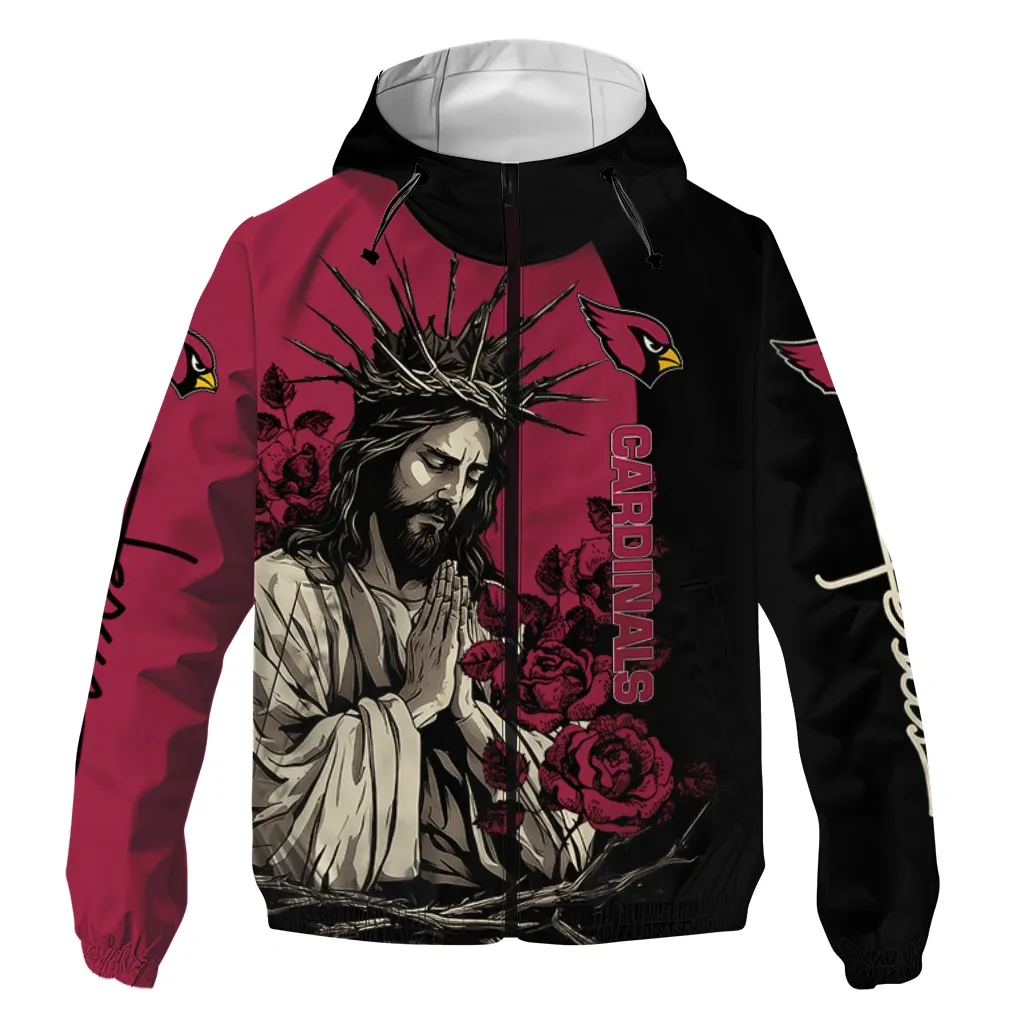 Arizona Cardinals NFL Windbreaker Jacket Active Fan Waterproof For Sport Lovers