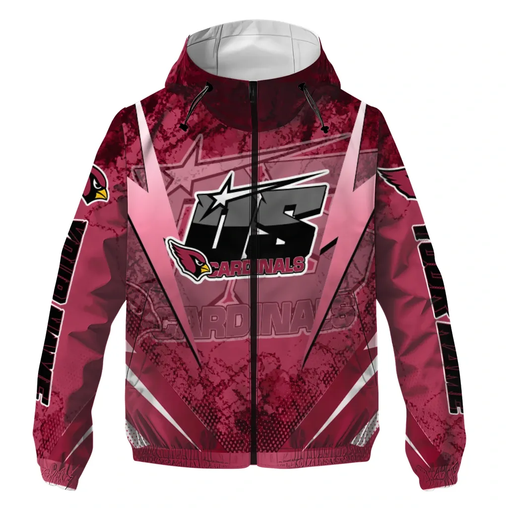 Arizona Cardinals NFL Windbreaker Jacket Red Custom Fan Waterproof For Sport Lovers