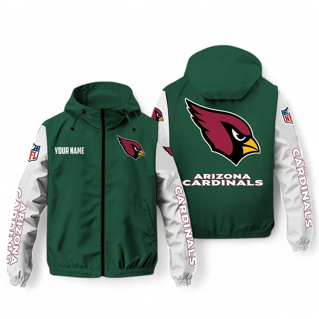 Arizona Cardinals NFL Windbreaker Jacket Custom Green Stadium-Ready Windbreaker Jacket