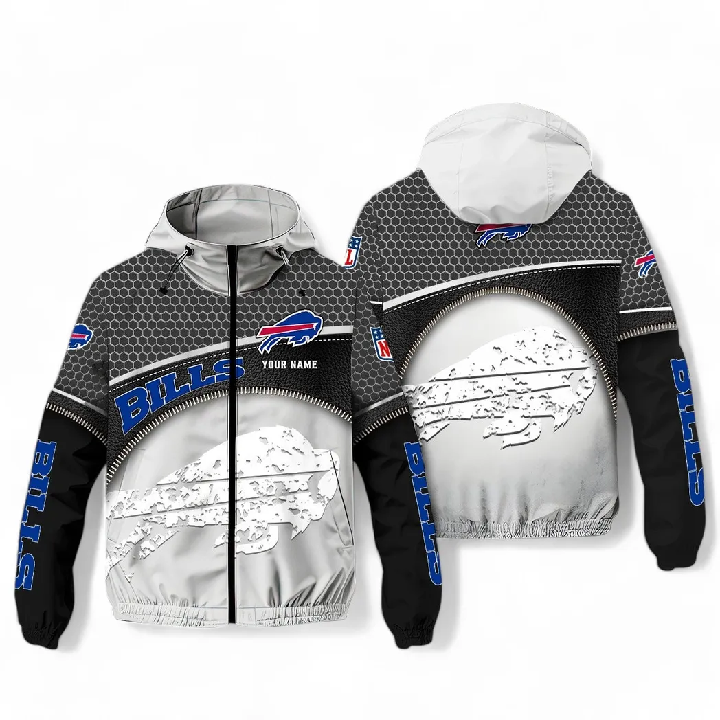 Buffalo Bills NFL Windbreaker Jacket Custom White