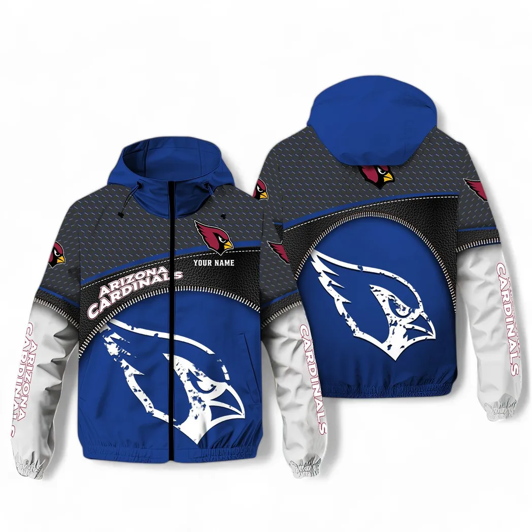 Arizona Cardinals NFL Windbreaker Jacket Custom Blue