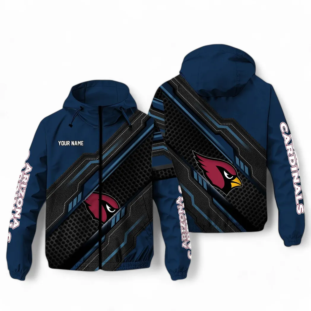 Arizona Cardinals NFL Windbreaker Jacket Custom Navy
