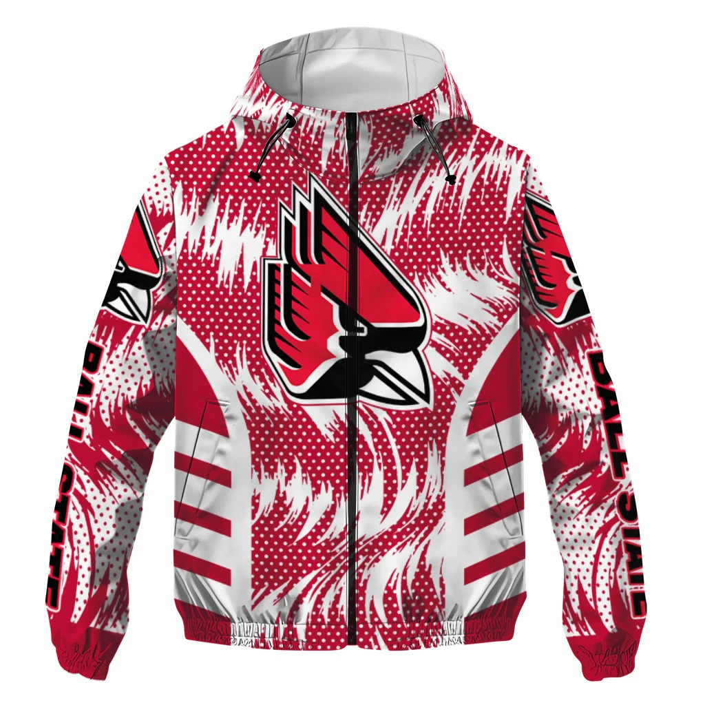 Ball State Cardinals Dynamic Heat Wave Red Windbreaker Jacket