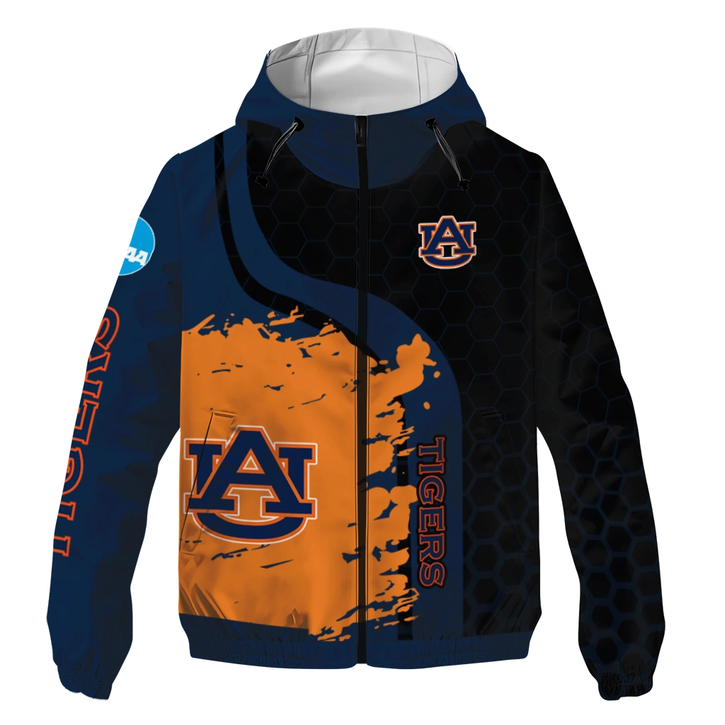 Auburn Tigers Grid Streak Navy Blue Black Windbreaker Jacket