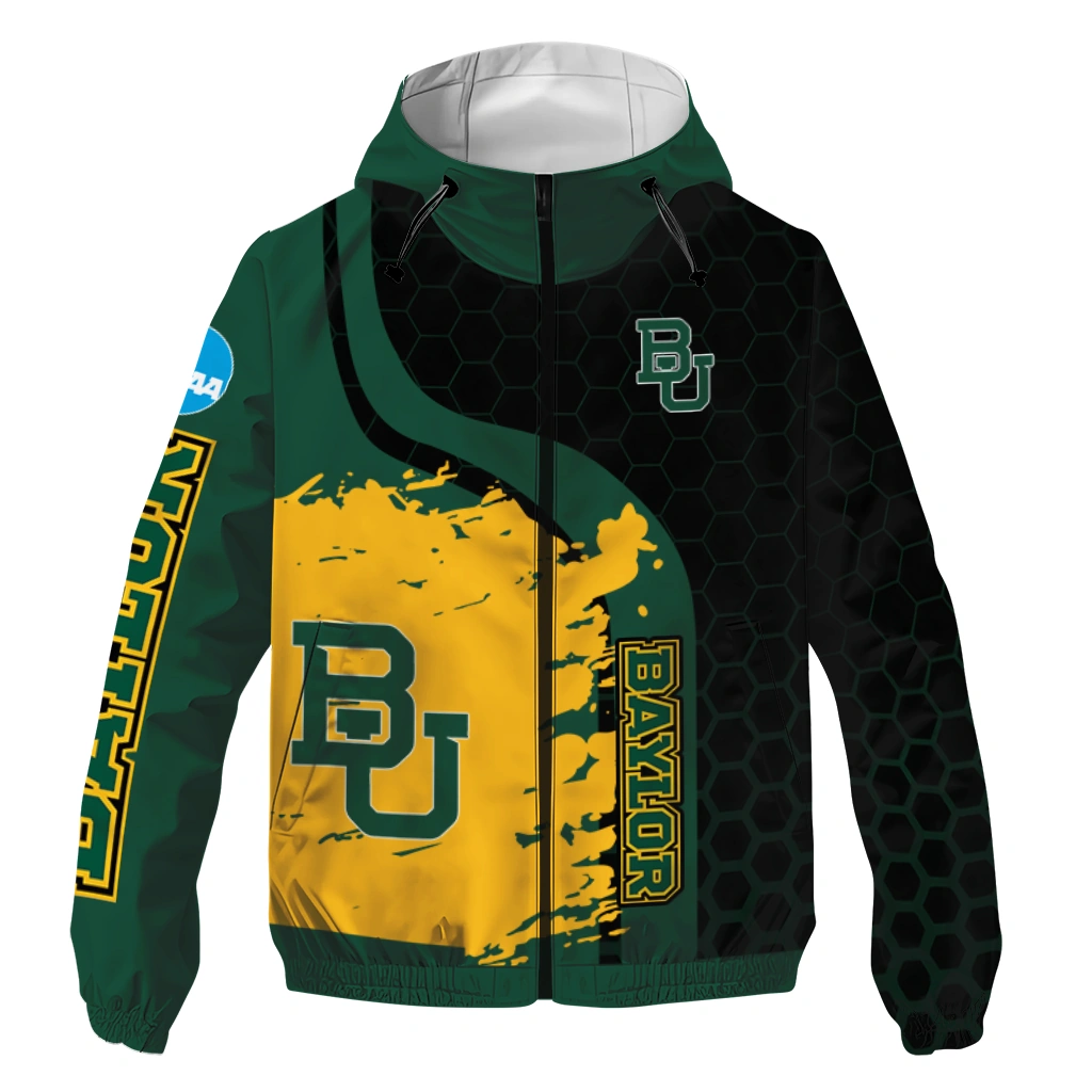 Baylor Bears Grid Streak Green Black Windbreaker Jacket