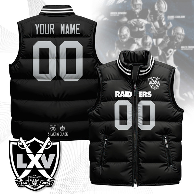 Custom Las Vegas Raiders Unisex Puffer Vest
