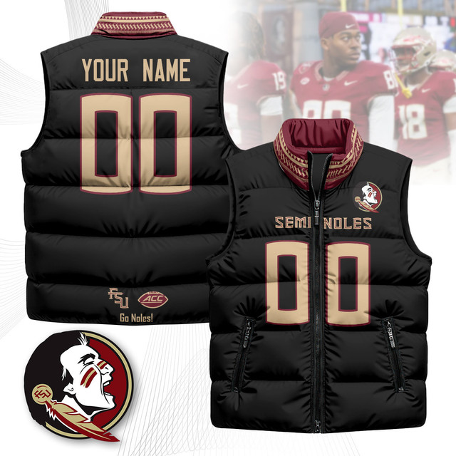 Custom Florida State Seminoles Unisex Puffer Vest