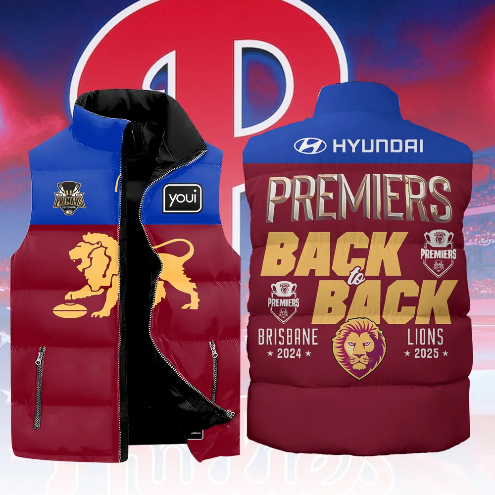 Brisbane Lions 3D Sleeveless Down Jacket