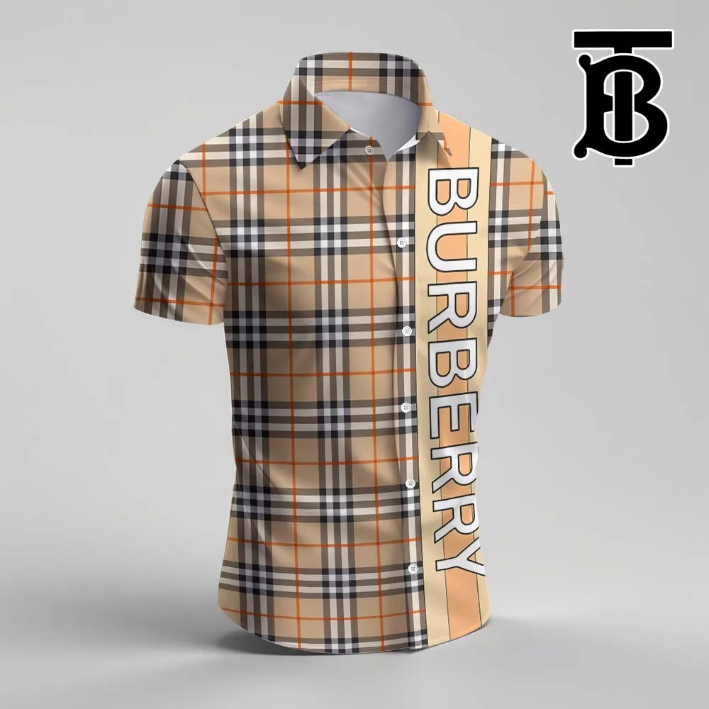 Burberry For Men Luxury Short Sleeve Button Shirt - Luxury014