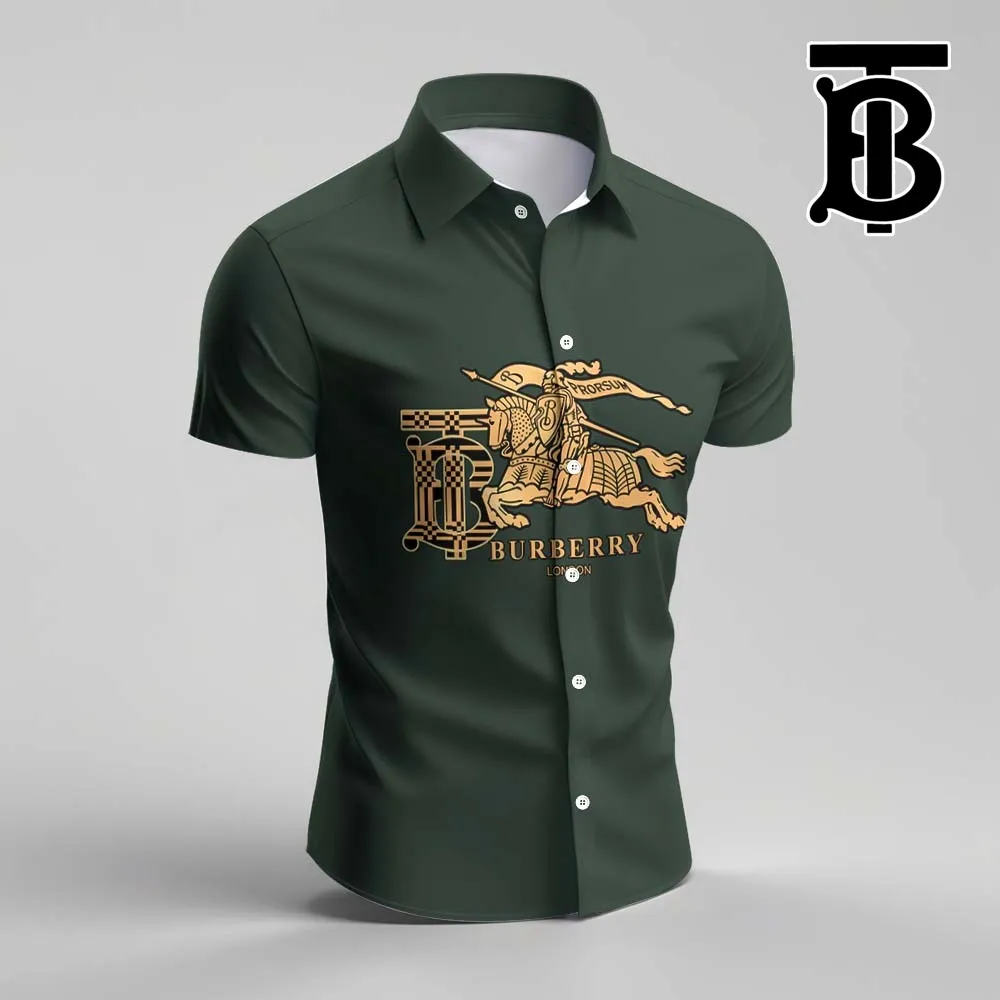 Burberry For Men Luxury Short Sleeve Button Shirt - Luxury013