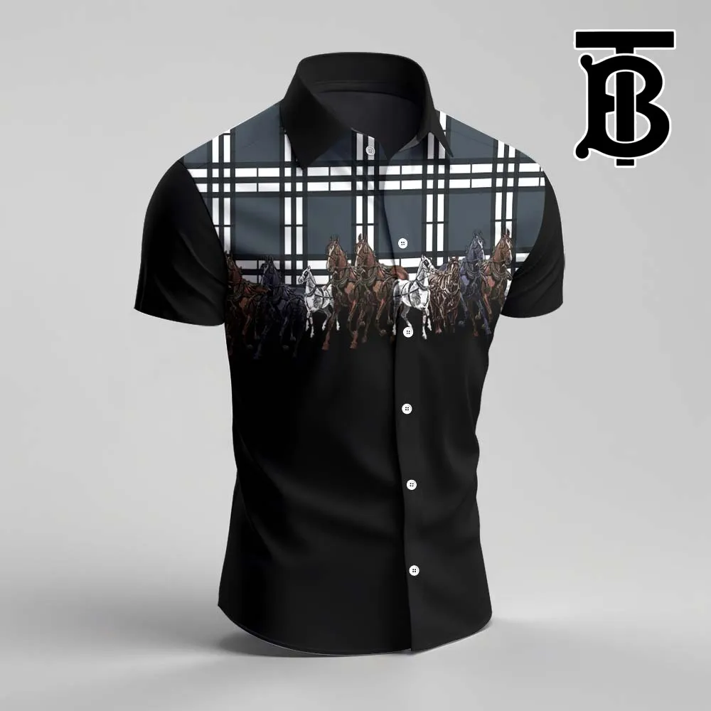 Burberry Premium Short Sleeve Shirt For Men - Luxury009