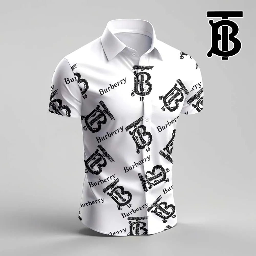 Burberry For Men Luxury Short Sleeve Button Shirt - Luxury012