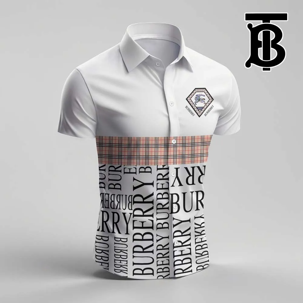 Burberry For Men Luxury Short Sleeve Button Shirt - Luxury016