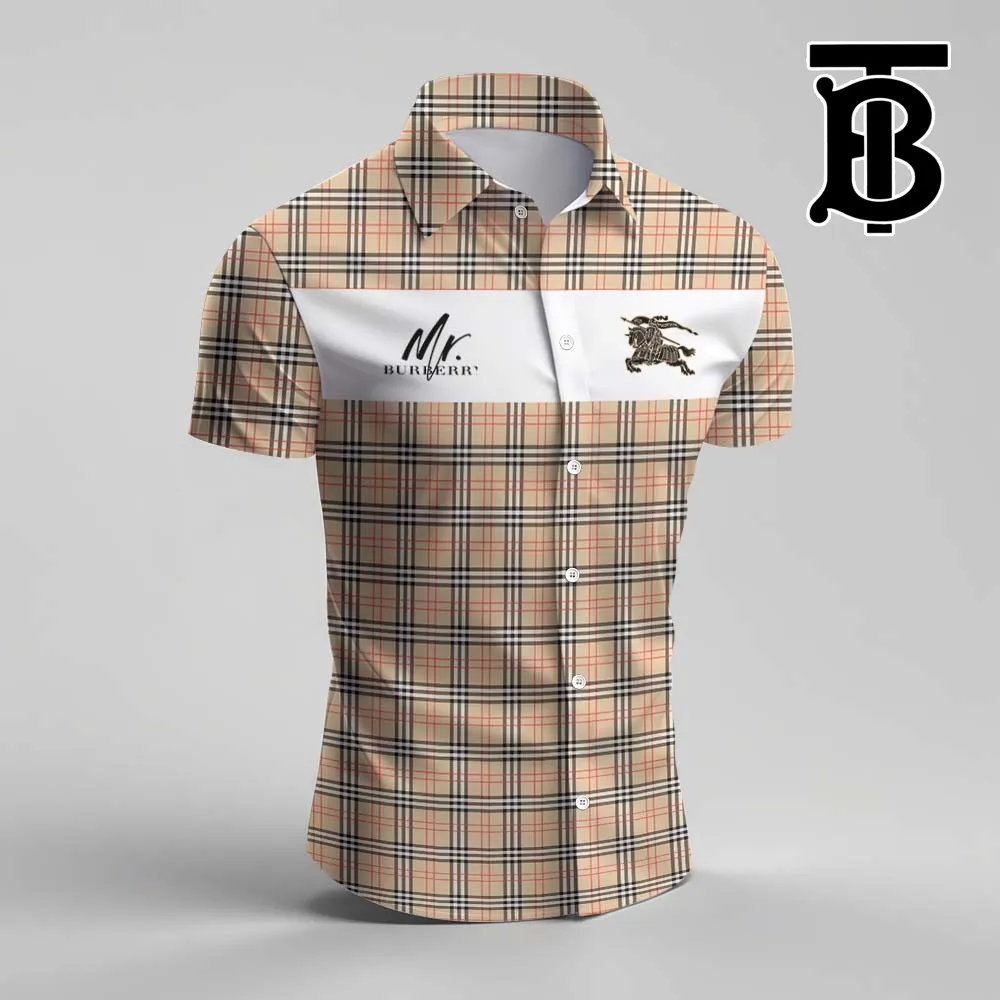 Burberry For Men Luxury Short Sleeve Button Shirt - Luxury015