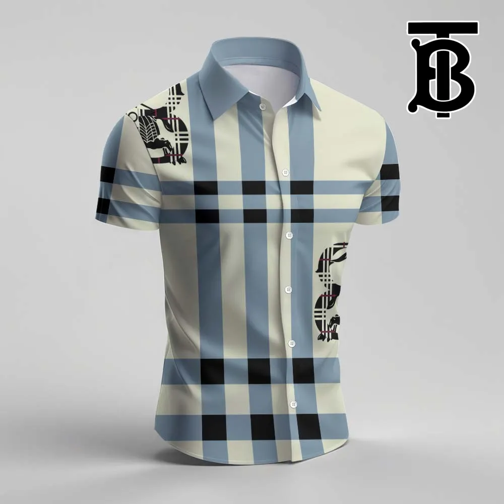 Burberry For Men Luxury Short Sleeve Button Shirt - Luxury034