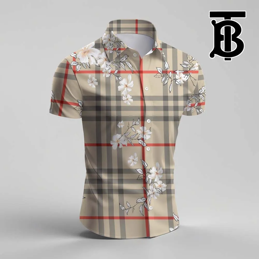 Burberry For Men Luxury Short Sleeve Button Shirt - Luxury035