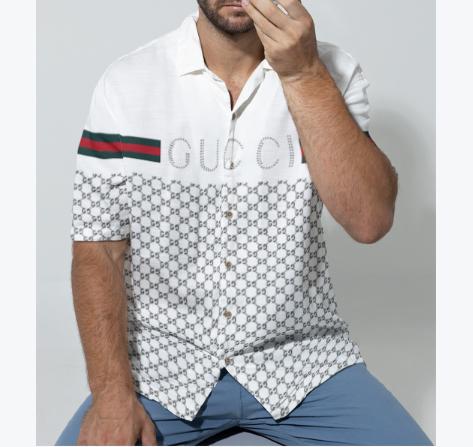 Gucci Brand For Men Premium Short Sleeve Button Shirt - Luxury055