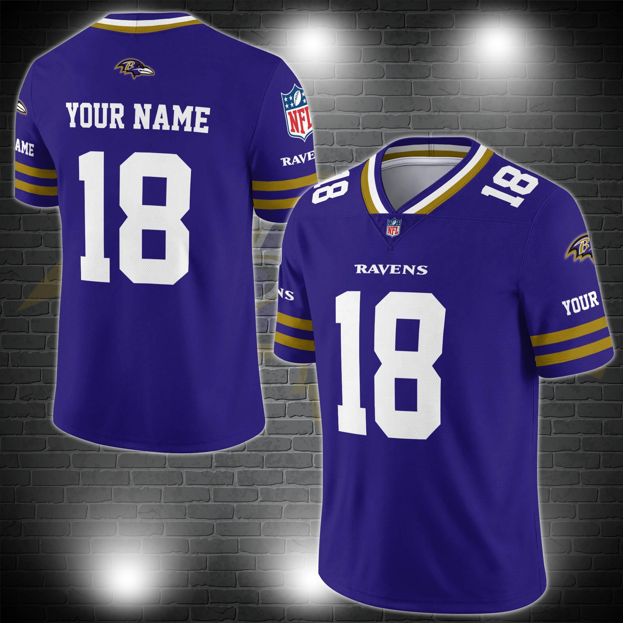 Baltimore Ravens Personalized V-neck Football Jersey Sport Gifts For Fan AZCVFJ061