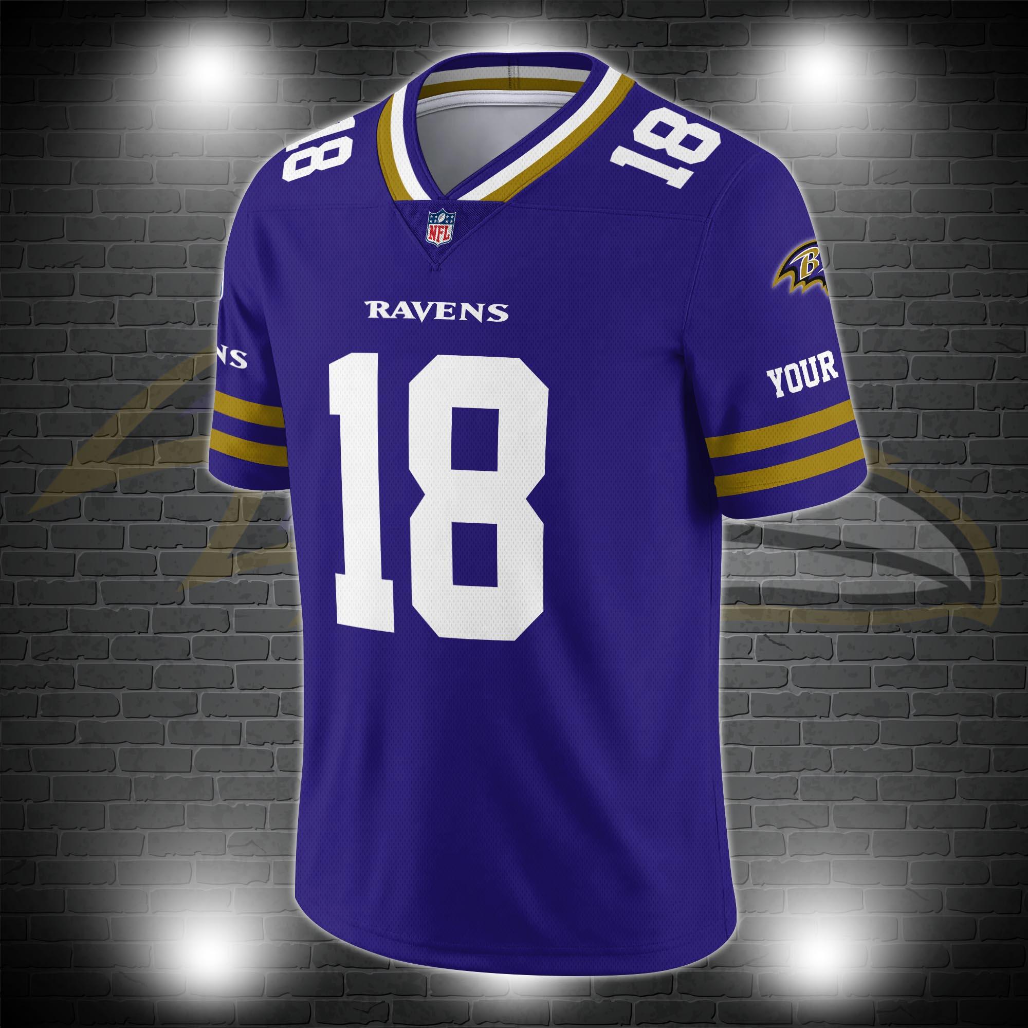Baltimore Ravens Personalized V-neck Football Jersey Sport Gifts For Fan AZCVFJ061 - Image 3