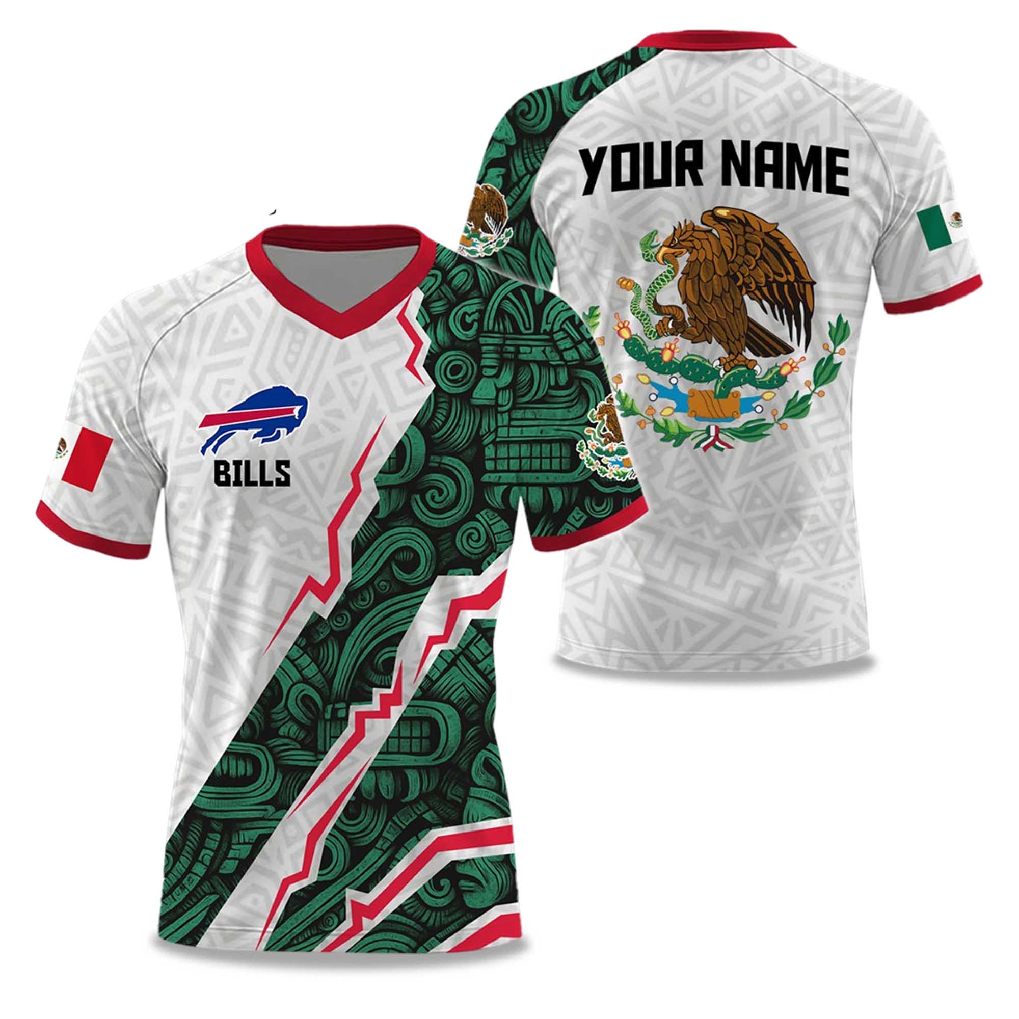 Bills Mexican Heritage Celebration 2025 V-neck Short Sleeve Jersey