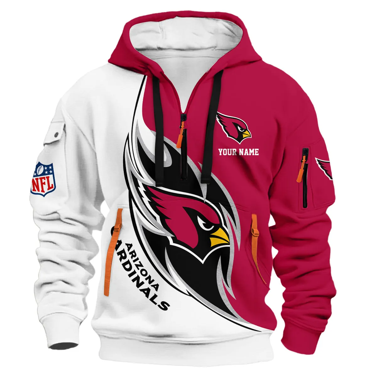 Arizona Cardinals NFL Hoodie Half Zip 3D Custom For Men Lightweight & Comfortable Streetwear Style