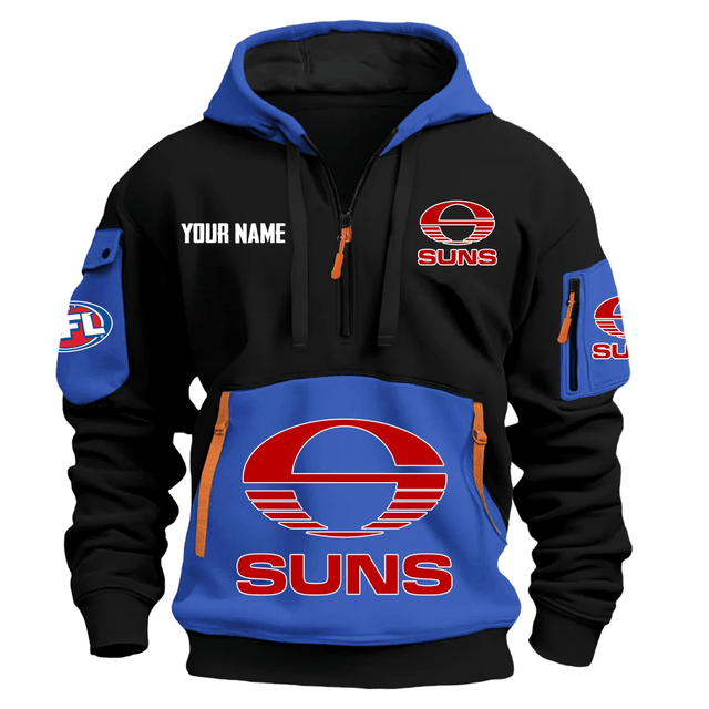 Gold Coast SUNS Australian Football League Exclusive Logo Hoodie Half Zipper