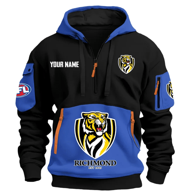 Richmond Tigers Australian Football League Exclusive Logo Hoodie Half Zipper