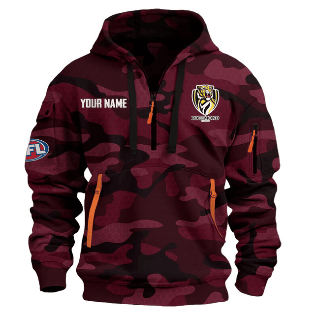 Richmond Tigers Australian Football League Exclusive Logo Hoodie Half Zipper