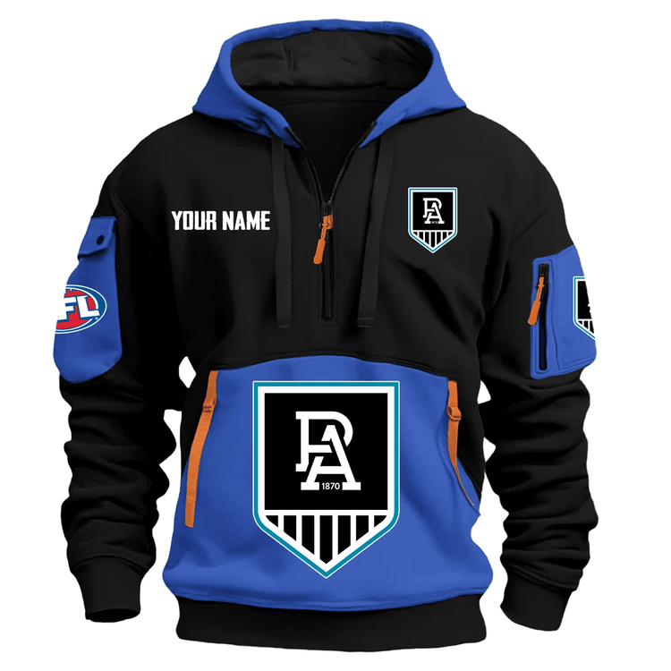 Port Adelaide Power Australian Football League Exclusive Logo Hoodie Half Zipper