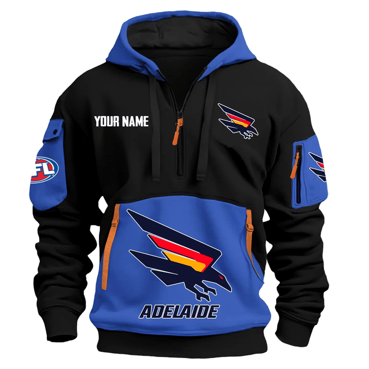 Adelaide Crows Australian Football League Exclusive Logo Hoodie Half Zipper
